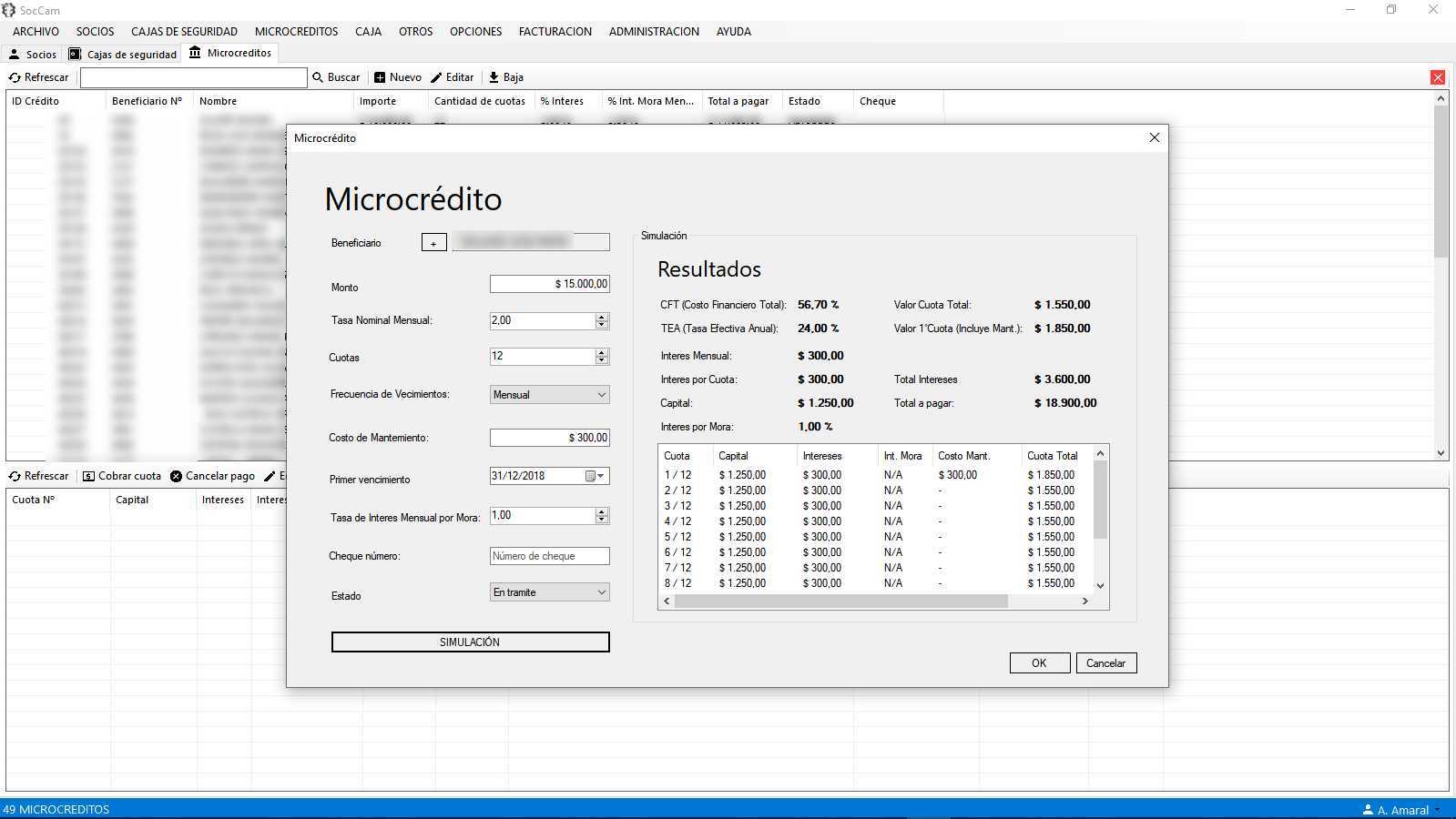 Simulación crédito