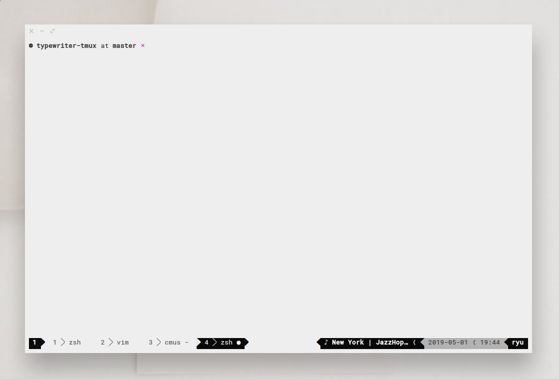 Typewriter tmux theme light