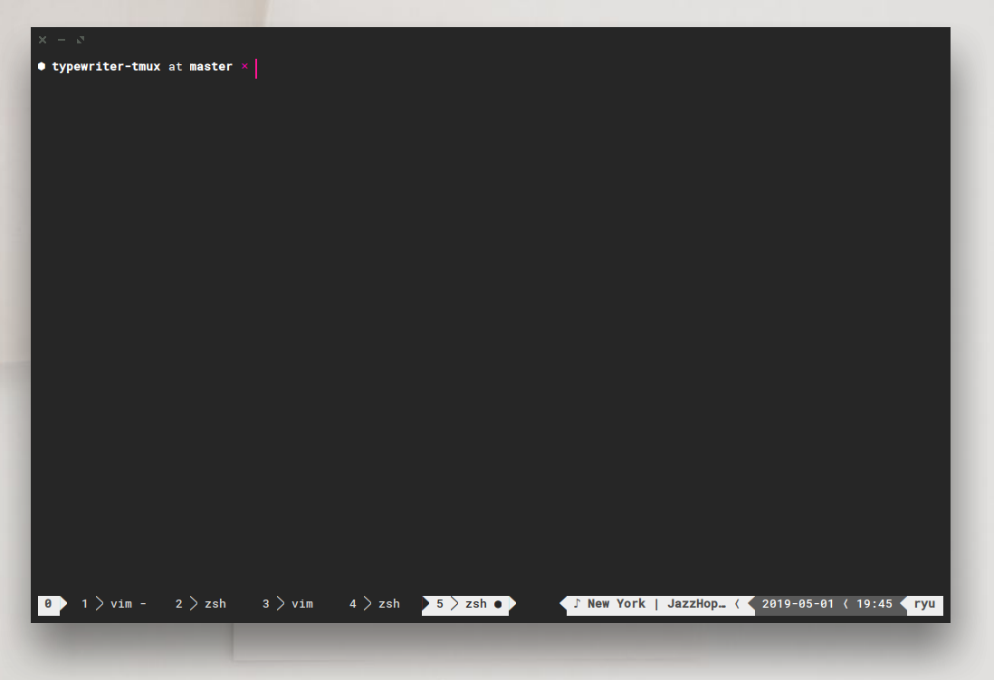 Typewriter tmux theme light