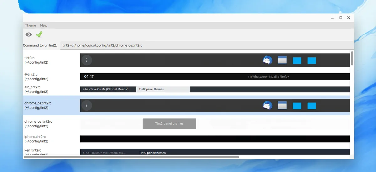 Chrome OS tint2