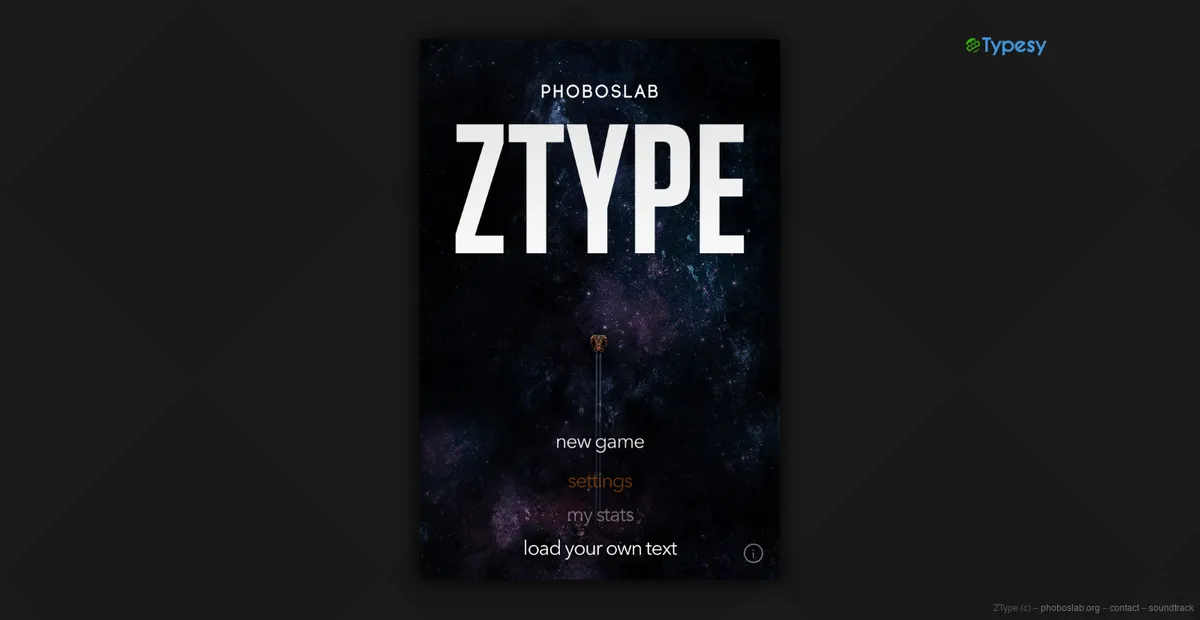 ZTYPE juego de tipeo