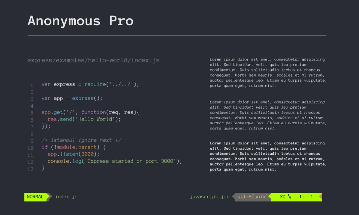 Anonymous Pro Font