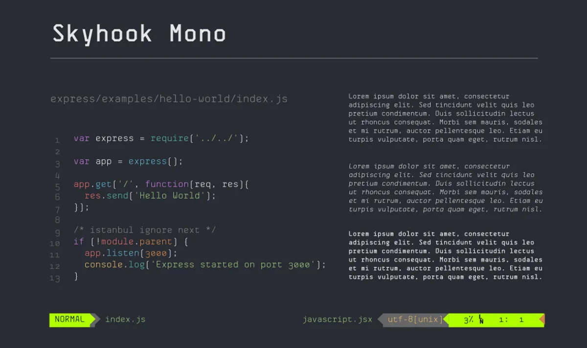 Skyhook Font