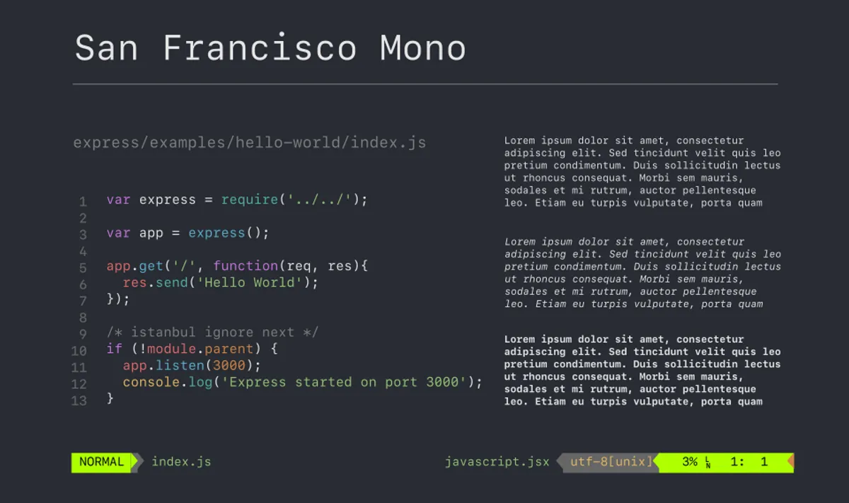 San Francisco Mono Font