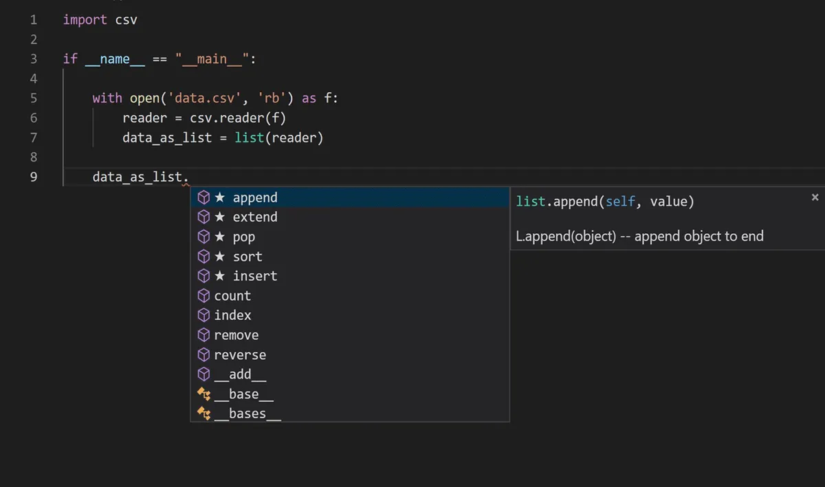 Intellicode Python